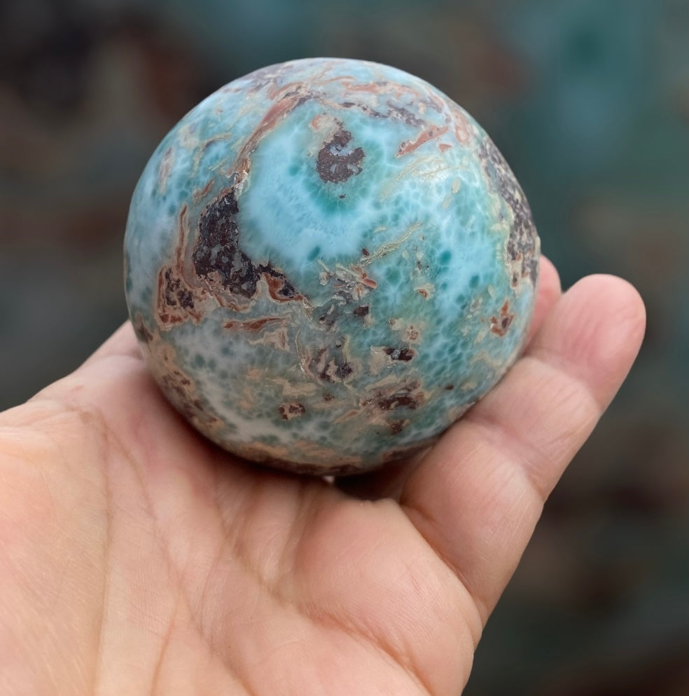 Natural Larimar Sphere Orb 460 Grams