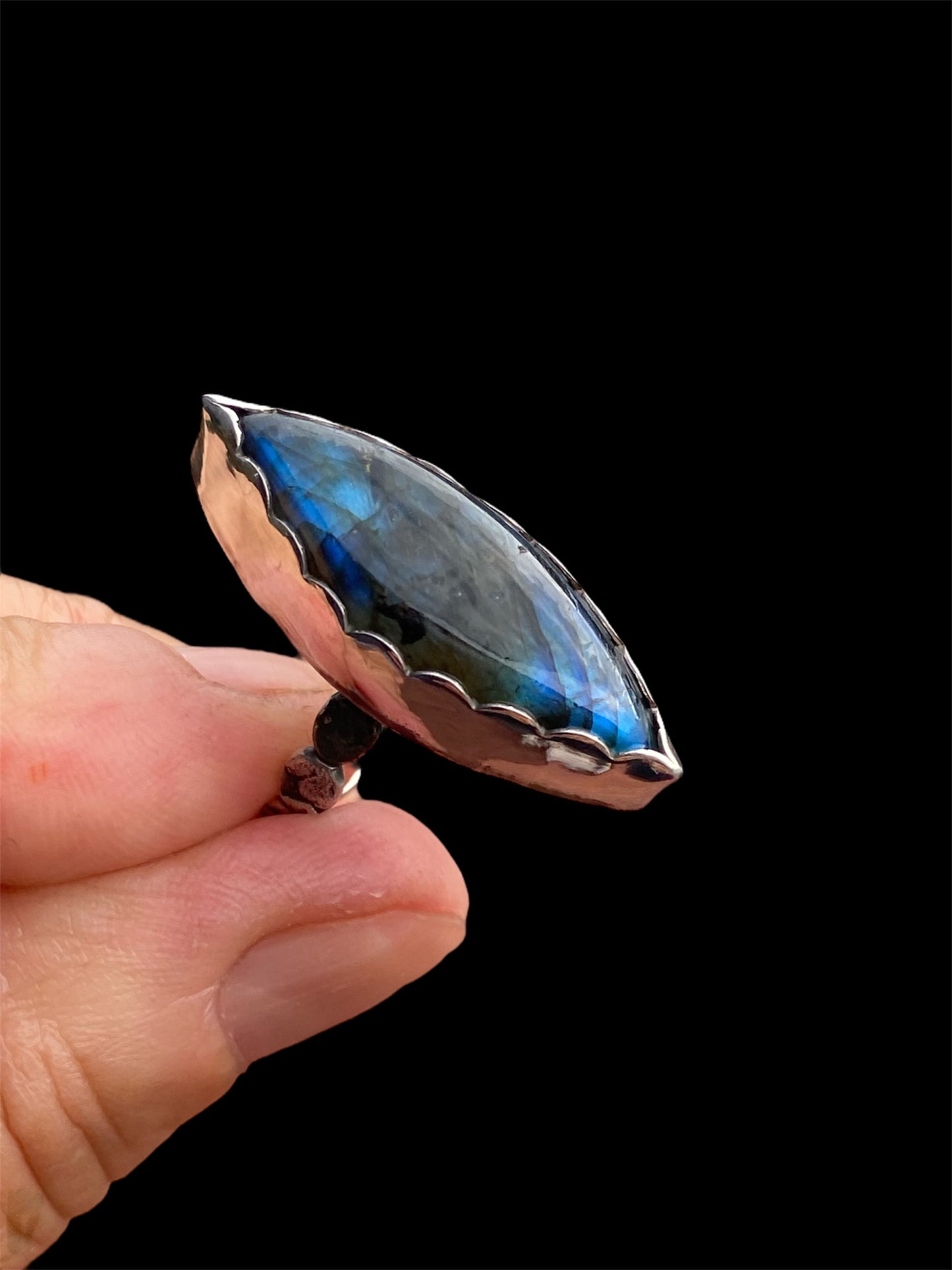 Handmade Marquise Labradorite Sterling Silver Ring