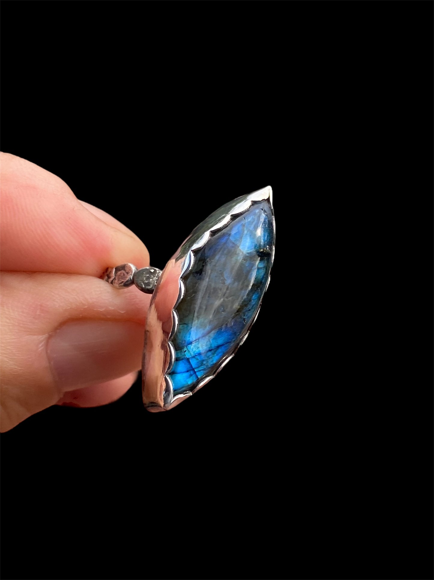 Handmade Marquise Labradorite Sterling Silver Ring