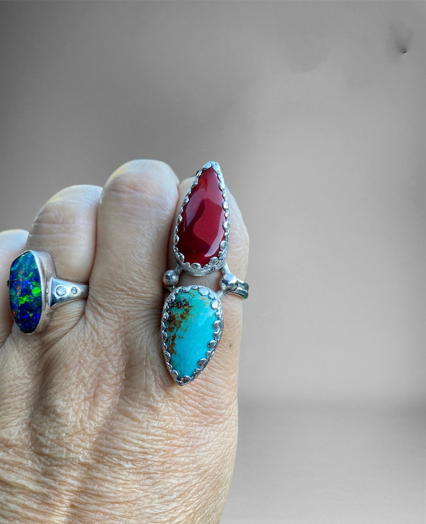 Rosarita and Kingman Turquoise Talon Ring