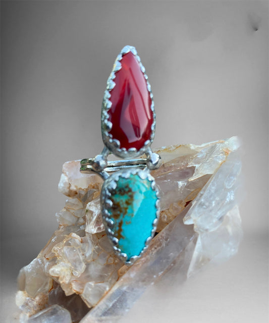 Rosarita and Kingman Turquoise Talon Ring