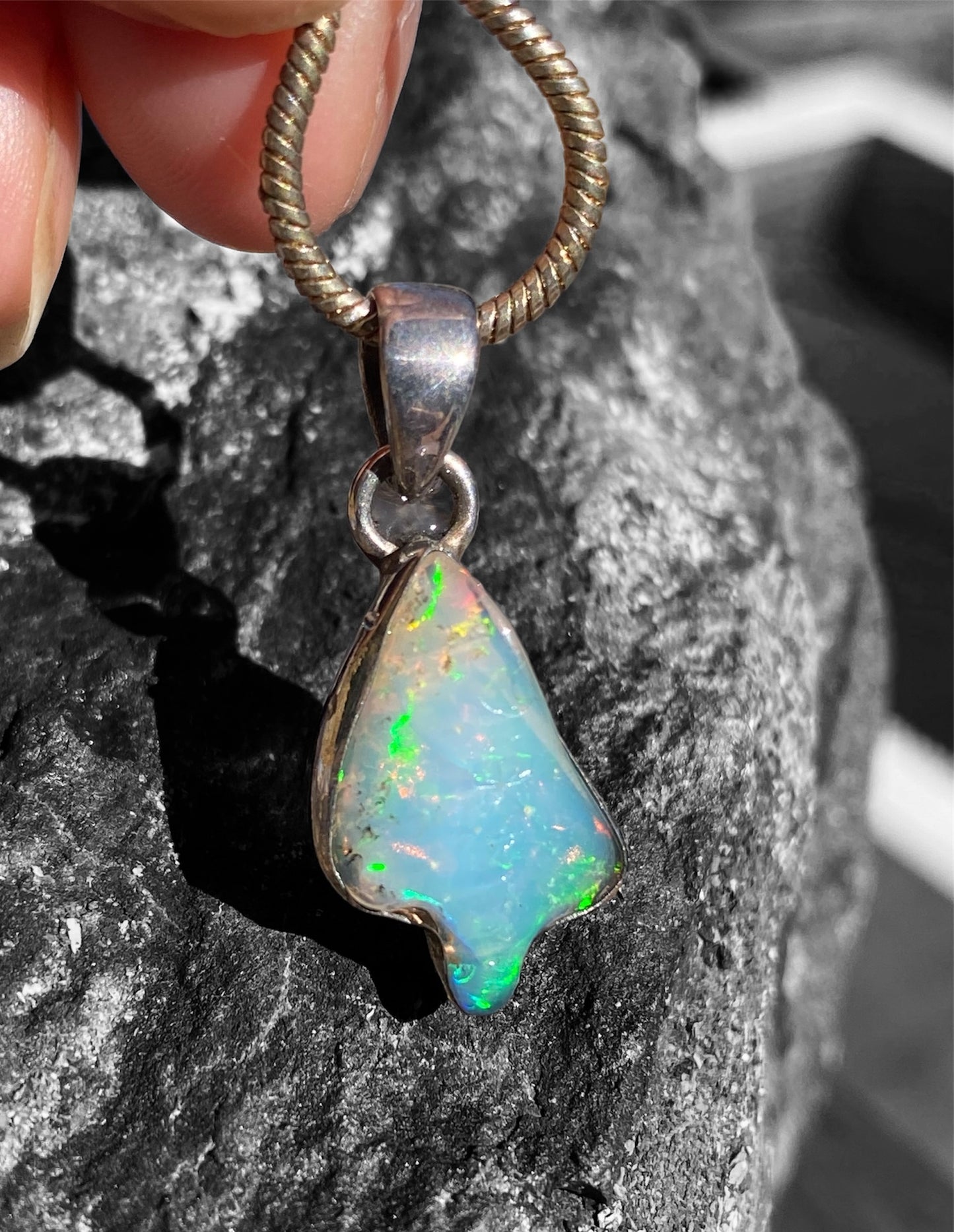Gorgeous Estate Multi Play of Colour Opal Pendant