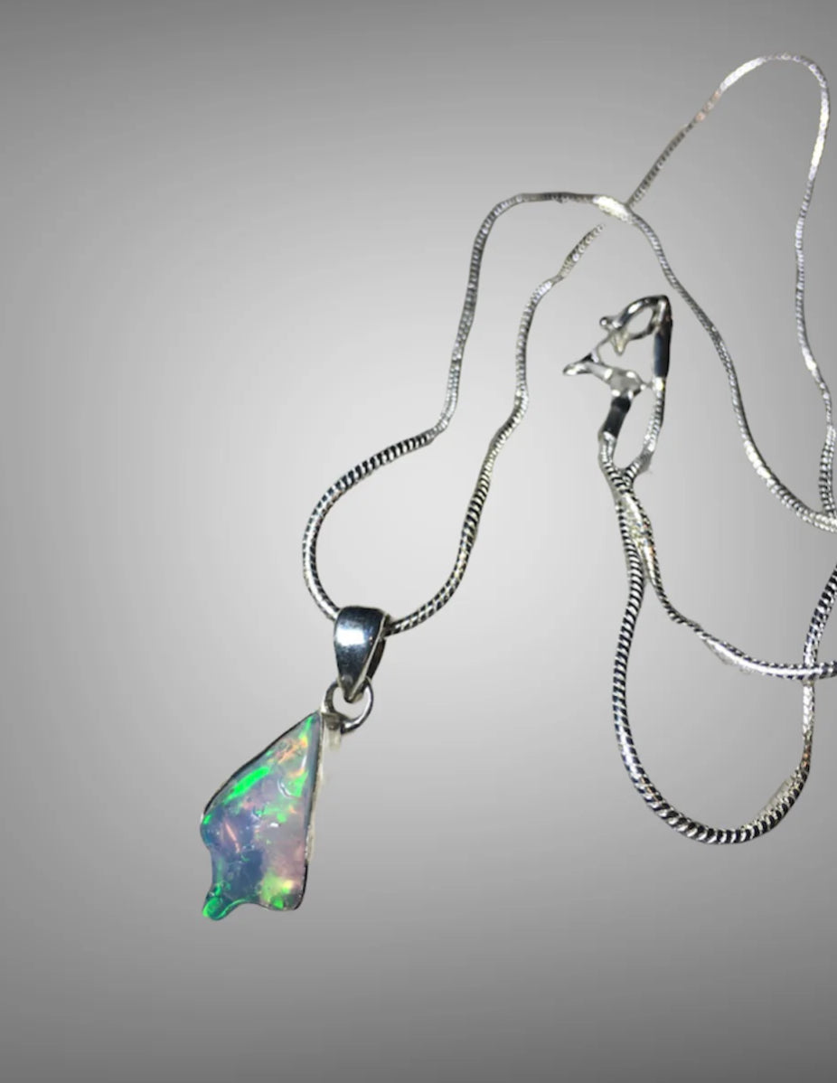 Gorgeous Estate Multi Play of Colour Opal Pendant