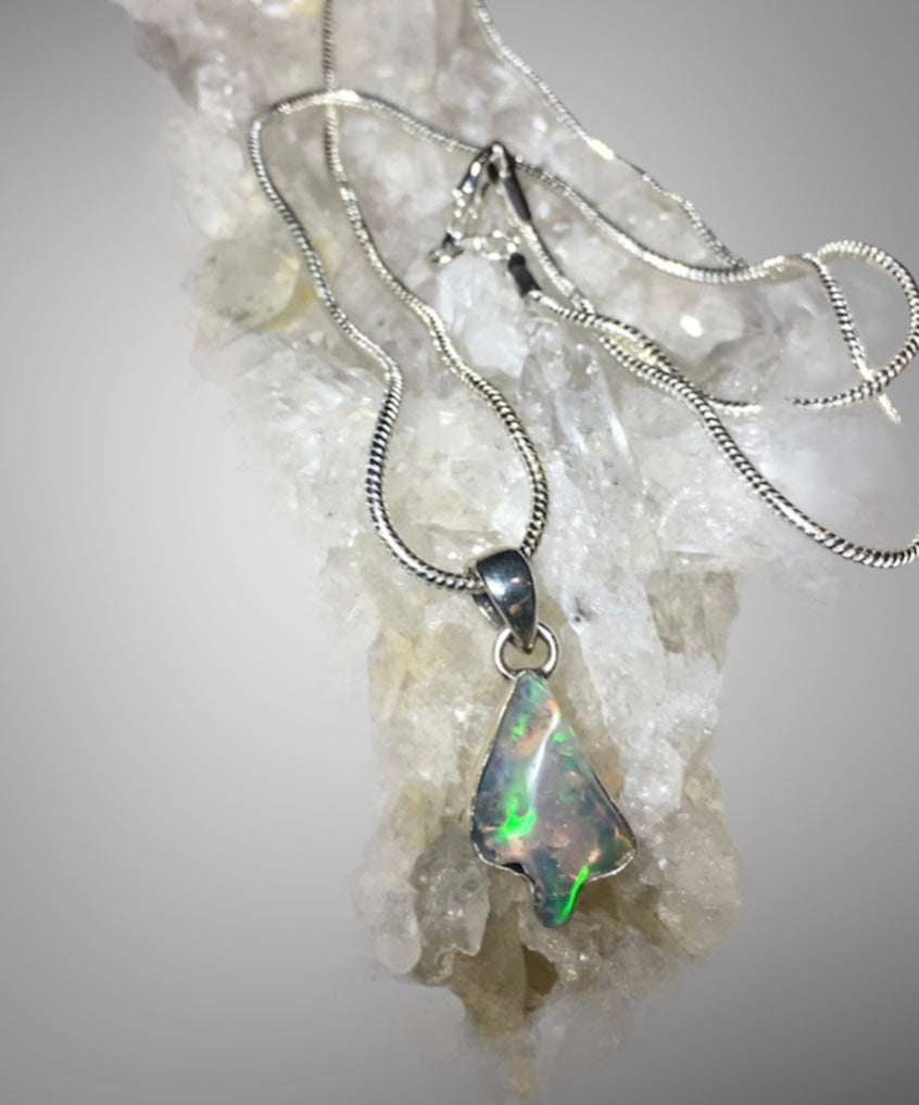 Gorgeous Estate Multi Play of Colour Opal Pendant