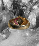 Vintage 10K Yellow & White Gold Diamond & Ruby Ring