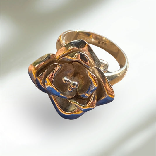 Lotus Flower Sterling Silver Ring