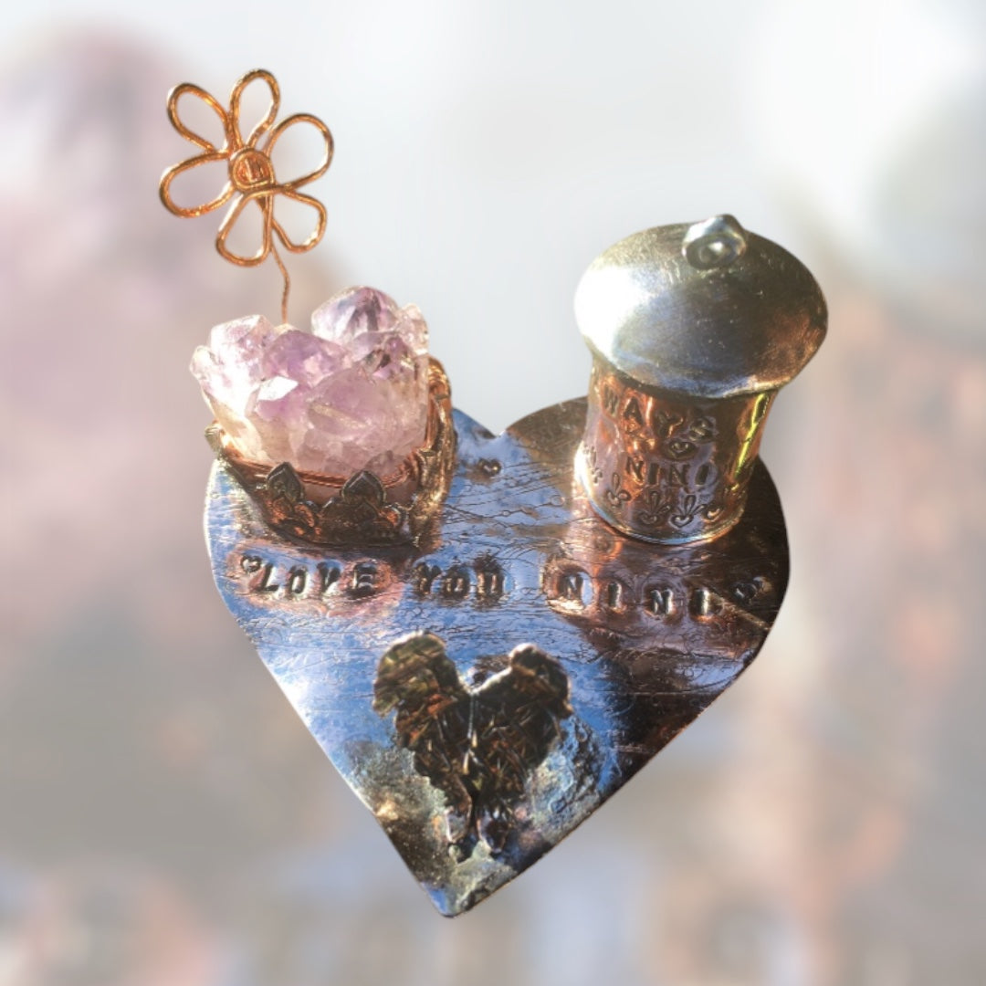 Personalised Copper and Amethyst Keepsake