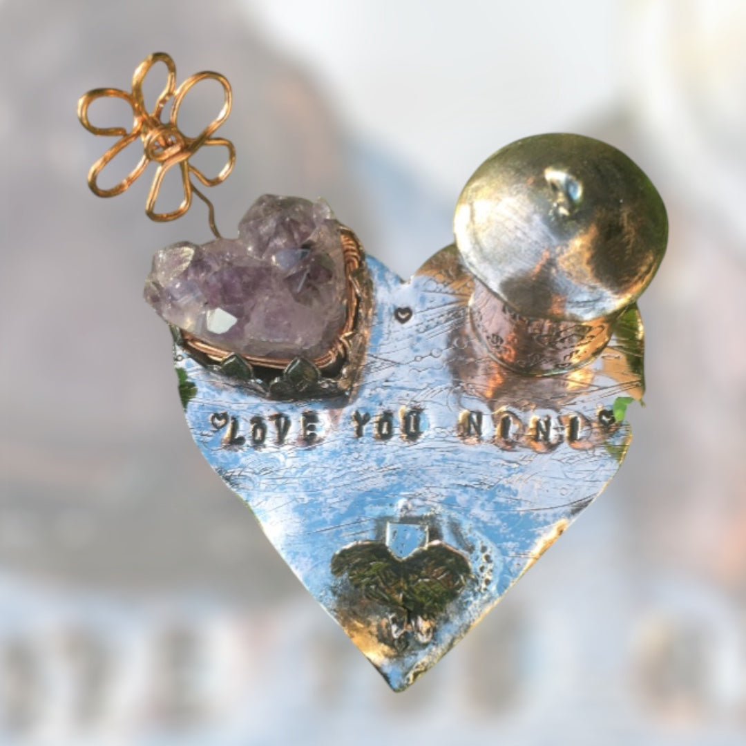 Personalised Copper and Amethyst Keepsake