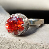 Handmade Orange Zircon Ring