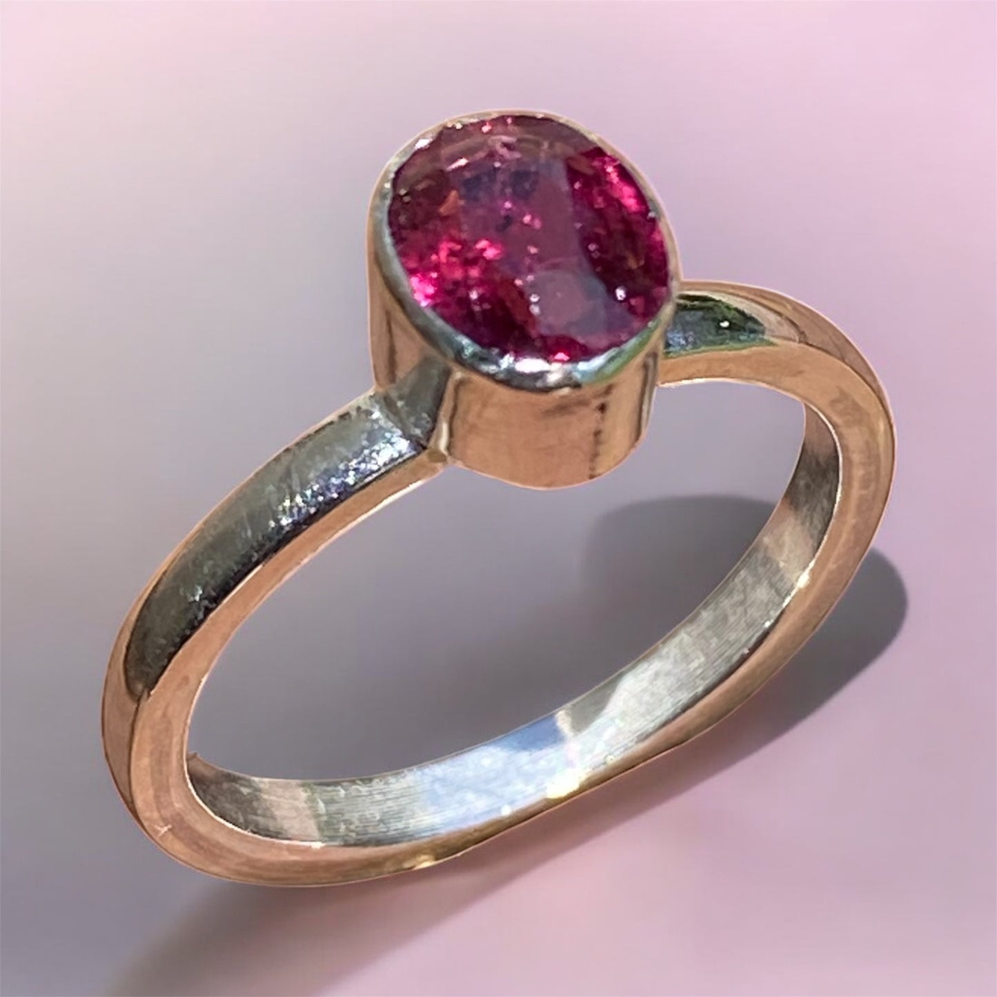 Handmade Rhodolite Garnet Ring for Chiara sold