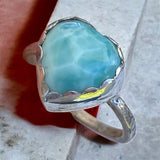 Handmade Larimar Heart Ring