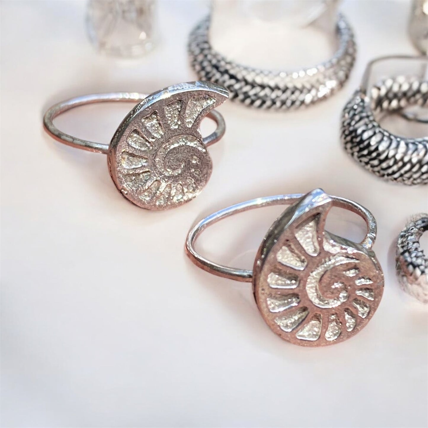 Sand Cast Sterling Silver Ammonite Jewellery