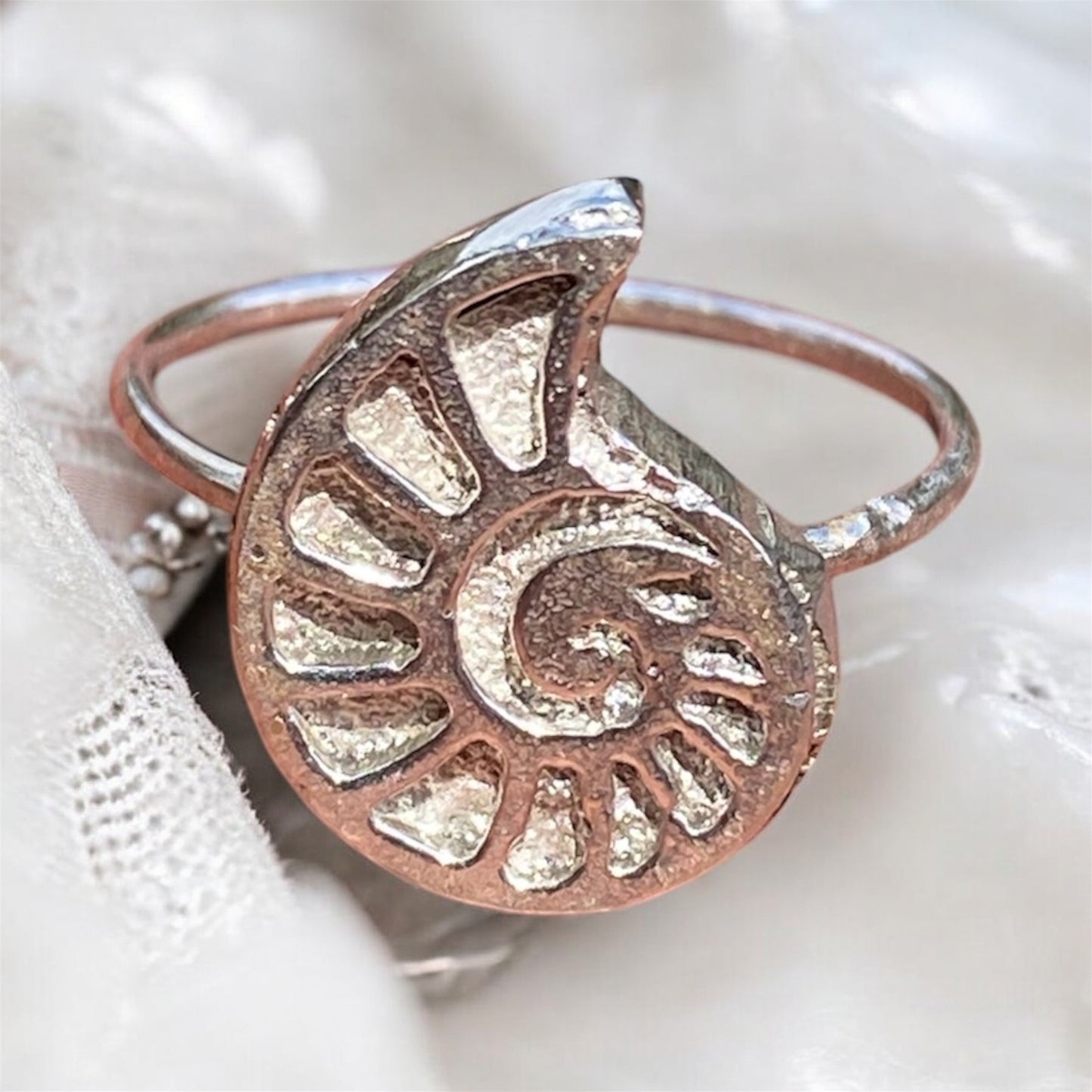 Sand Cast Sterling Silver Ammonite Jewellery