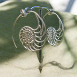 Nautilus Spiral Sterling Silver Earrings