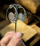 Nautilus Spiral Sterling Silver Earrings