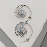 Nautilus Spiral Sterling Silver Earrings