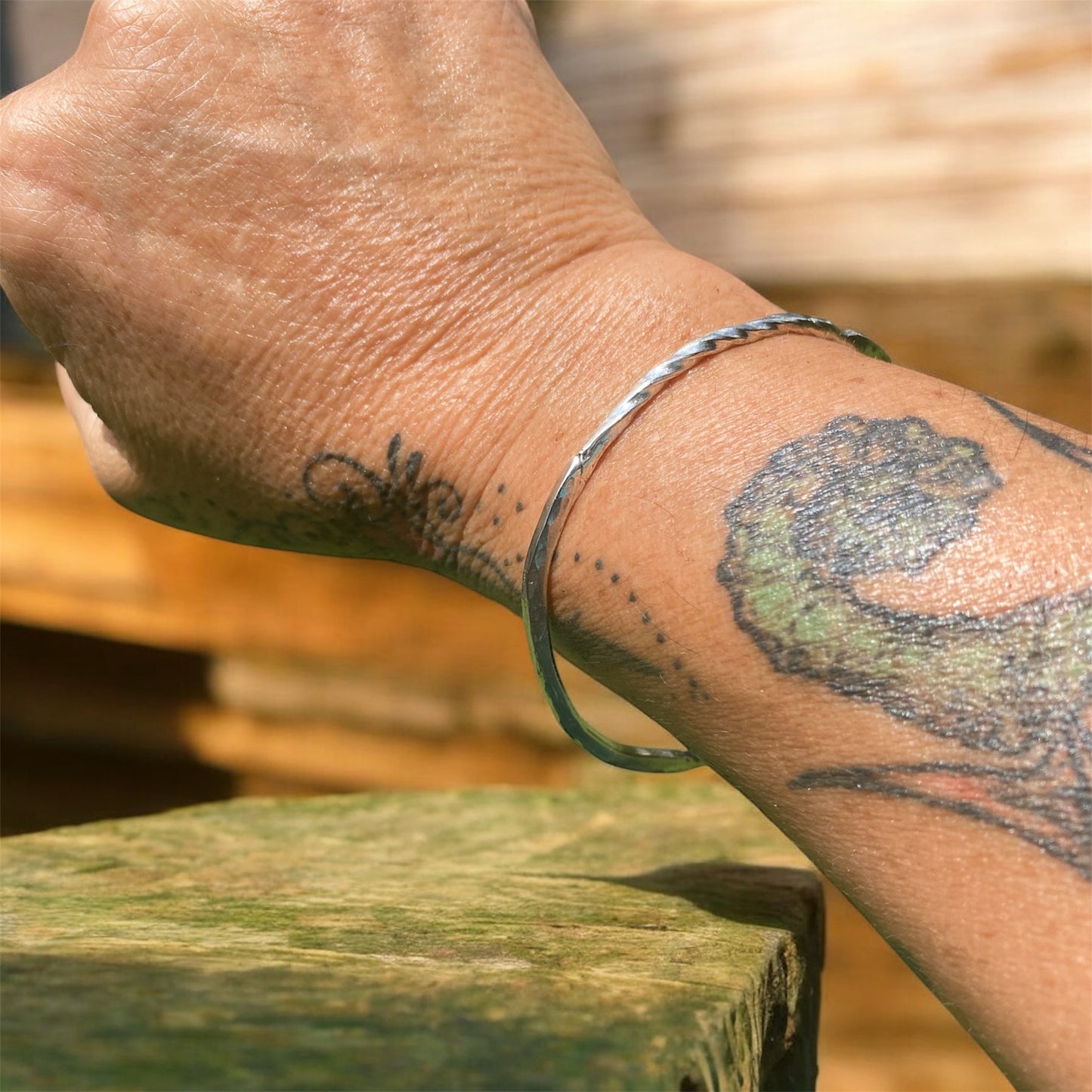 Hand Fabricated Solid Silver Bangle