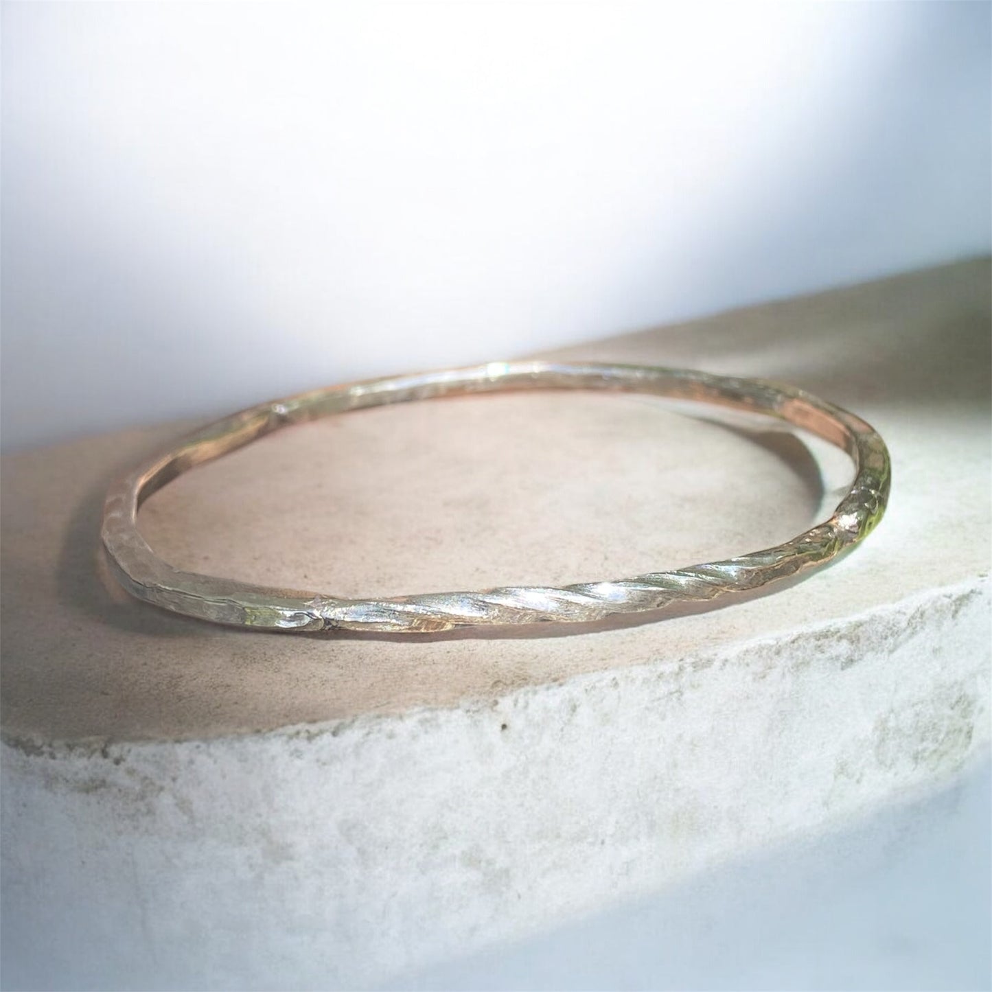 Hand Fabricated Solid Silver Bangle