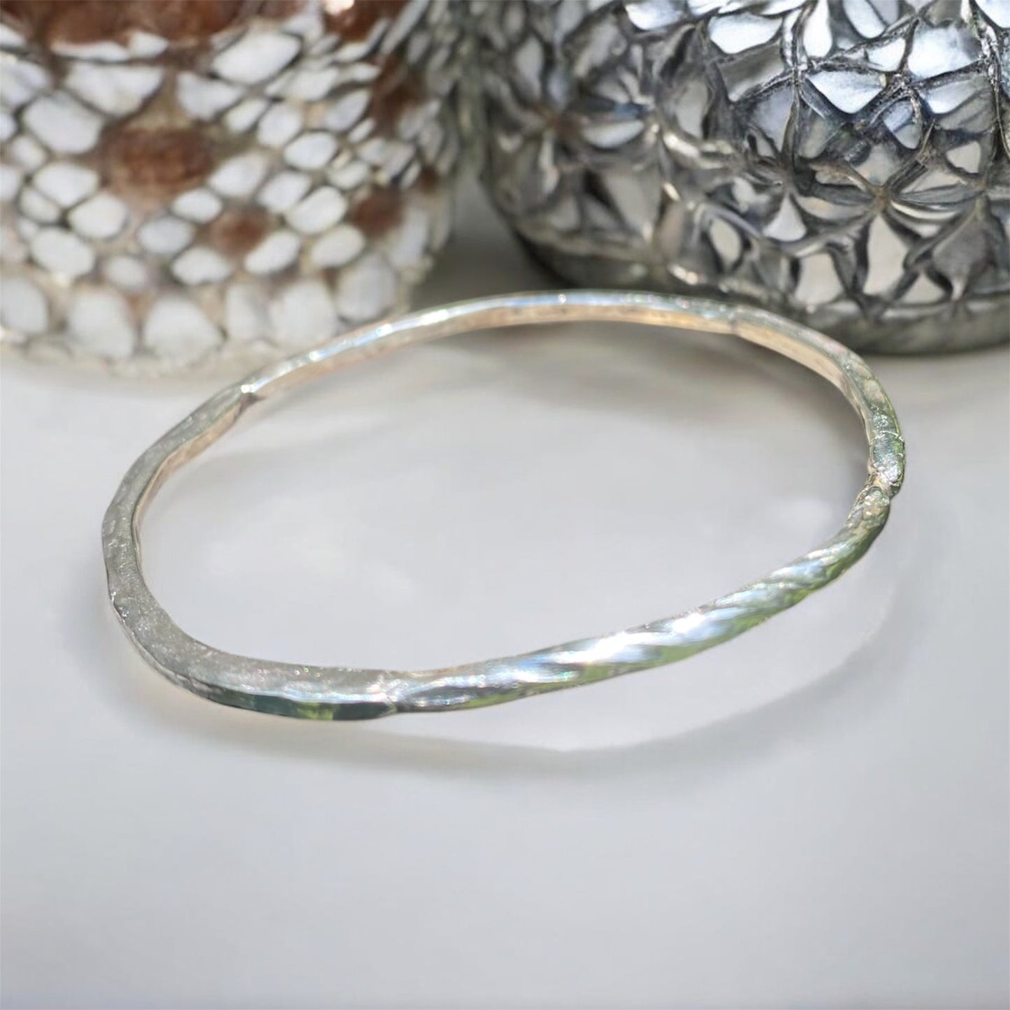 Hand Fabricated Solid Silver Bangle