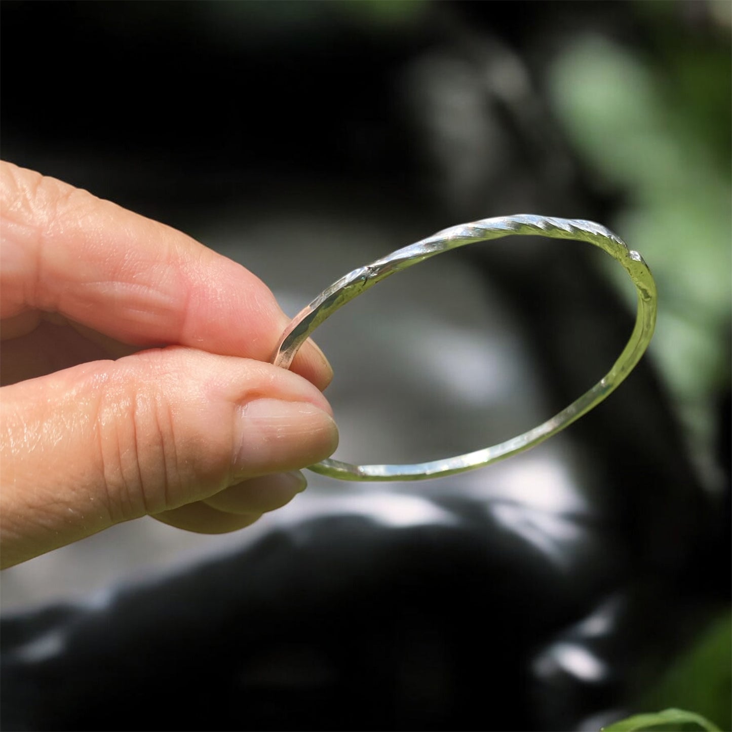 Hand Fabricated Solid Silver Bangle