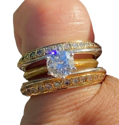 GIA 1.05ct Diamond Solitaire 18k Yellow Gold and Platinum
