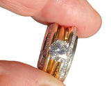 Yellow gold and Platinum Diamond solitaire Ring