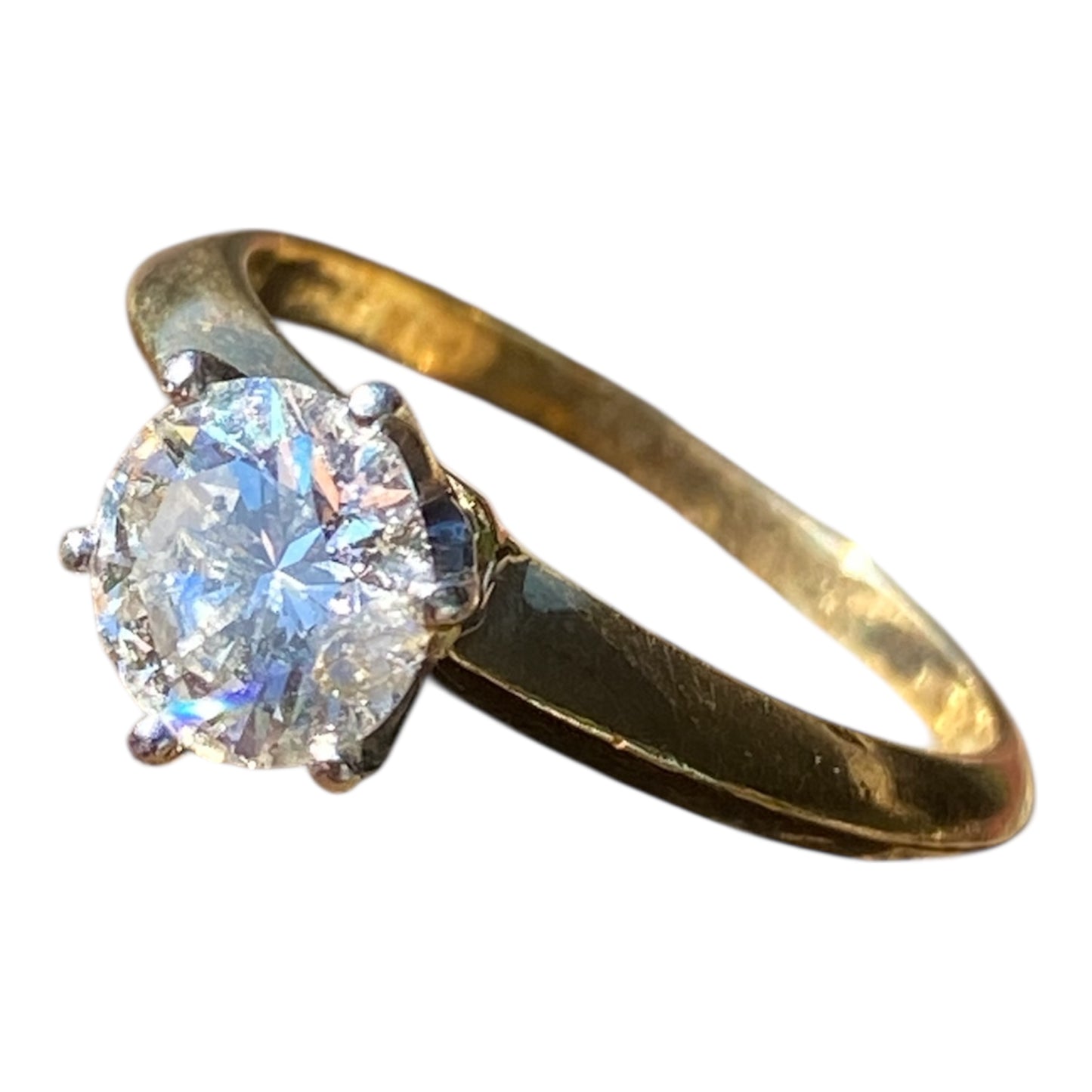 GIA 1.05ct Diamond Solitaire 18k Yellow Gold and Platinum
