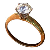 Yellow gold and Platinum Diamond solitaire Ring