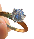 Yellow gold and Platinum Diamond solitaire Ring