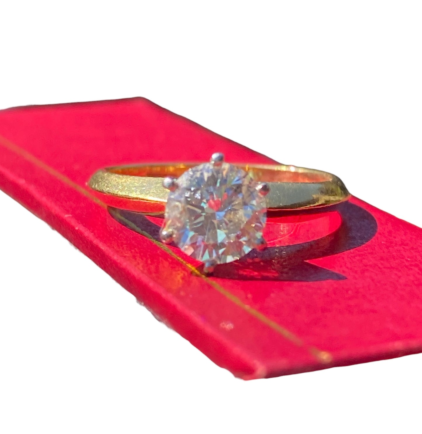 GIA 1.05ct Diamond Solitaire 18k Yellow Gold and Platinum