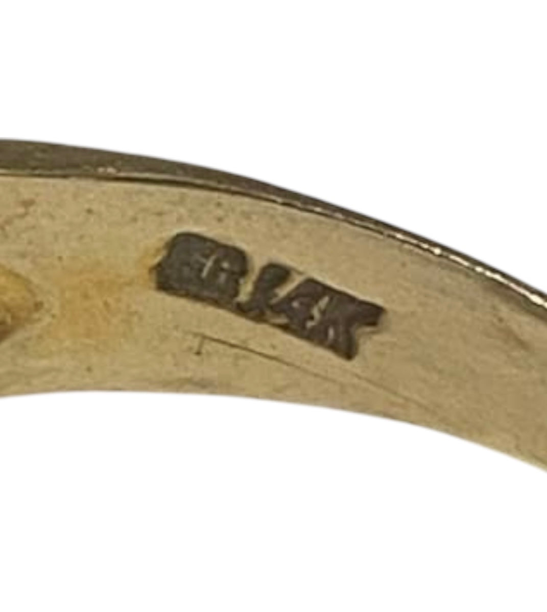 Art Deco Solid Australian Opal & Diamond Ring – 14K Gold