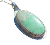 Variscite Pendant in Sterling Silver – Upcycled Vintage Spoon Necklace 45cm Chain