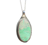 Variscite Pendant in Sterling Silver – Upcycled Vintage Spoon Necklace 45cm Chain