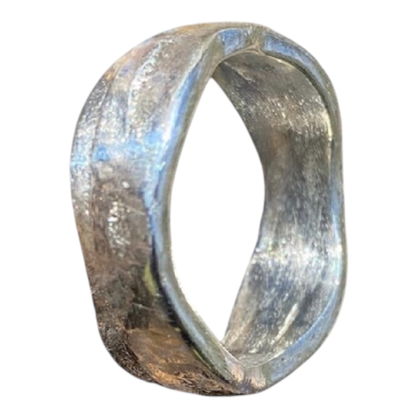 Sand Cast Sterling Silver Wave Ring – Size 11.25