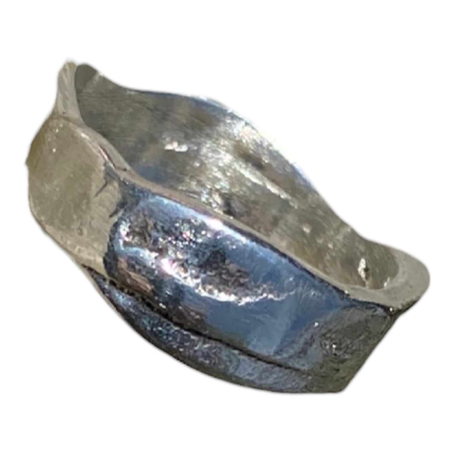 Sand Cast Sterling Silver Wave Ring – Size 11.25