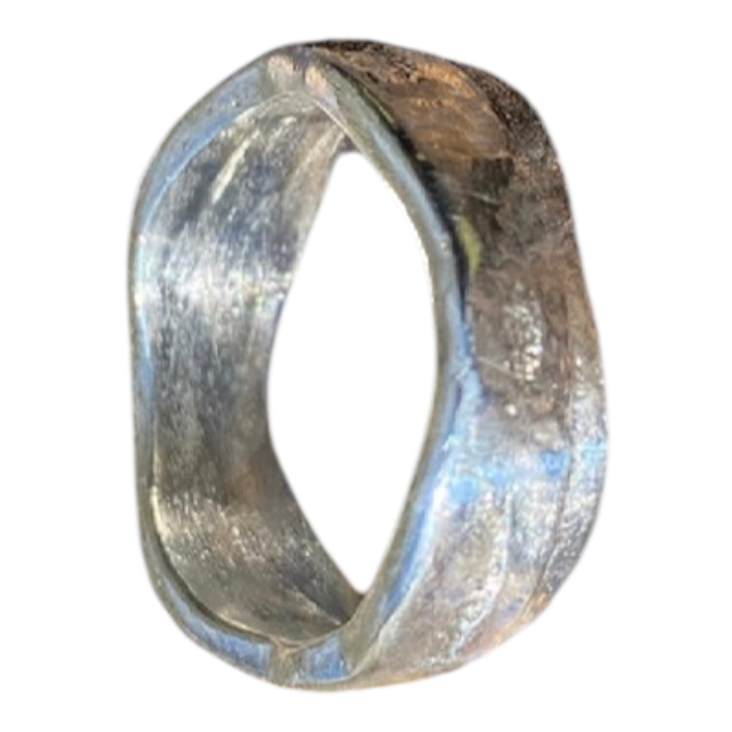 Sand Cast Sterling Silver Wave Ring – Size 11.25