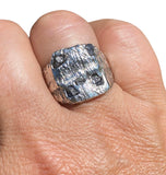 Five Sapphire Cast Silver Signet Ring – Size 9