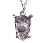 Handcrafted Sterling Silver Owl Pendant Necklace with Faceted Blue Sapphires