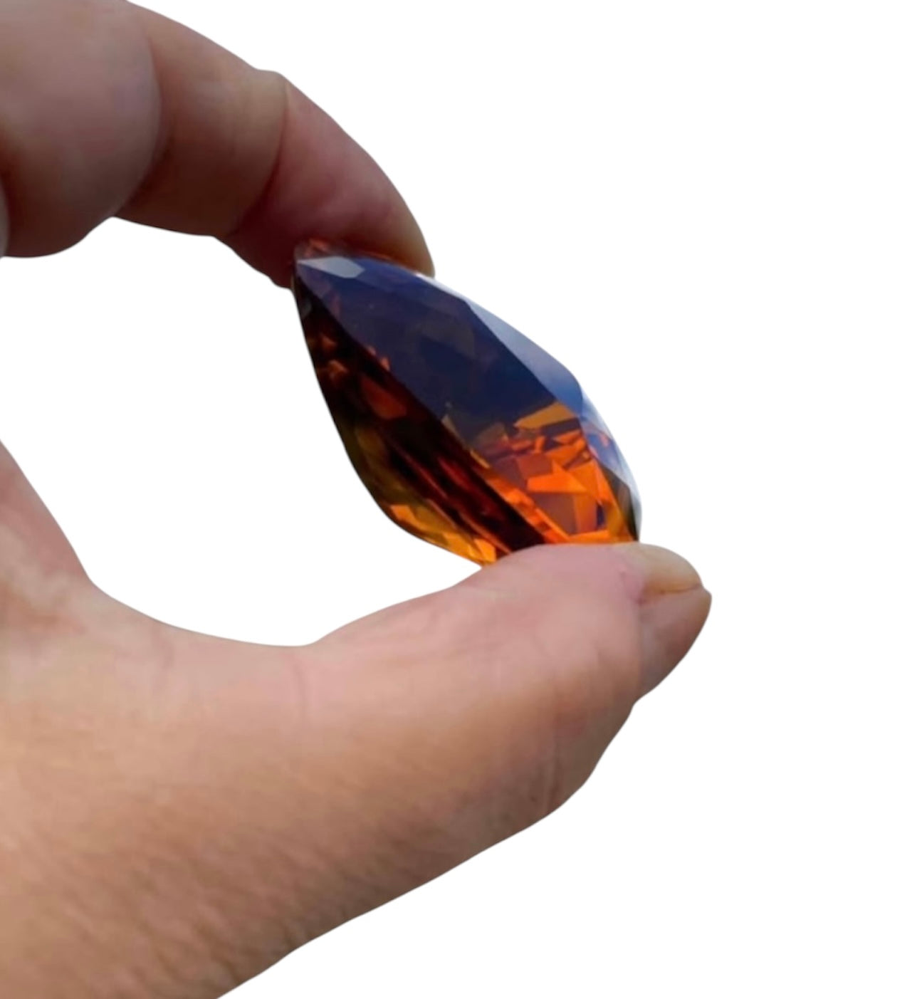 Massive 257ct Heart Shaped Brazilian Madeira Citrine – Collector Display Gemstone