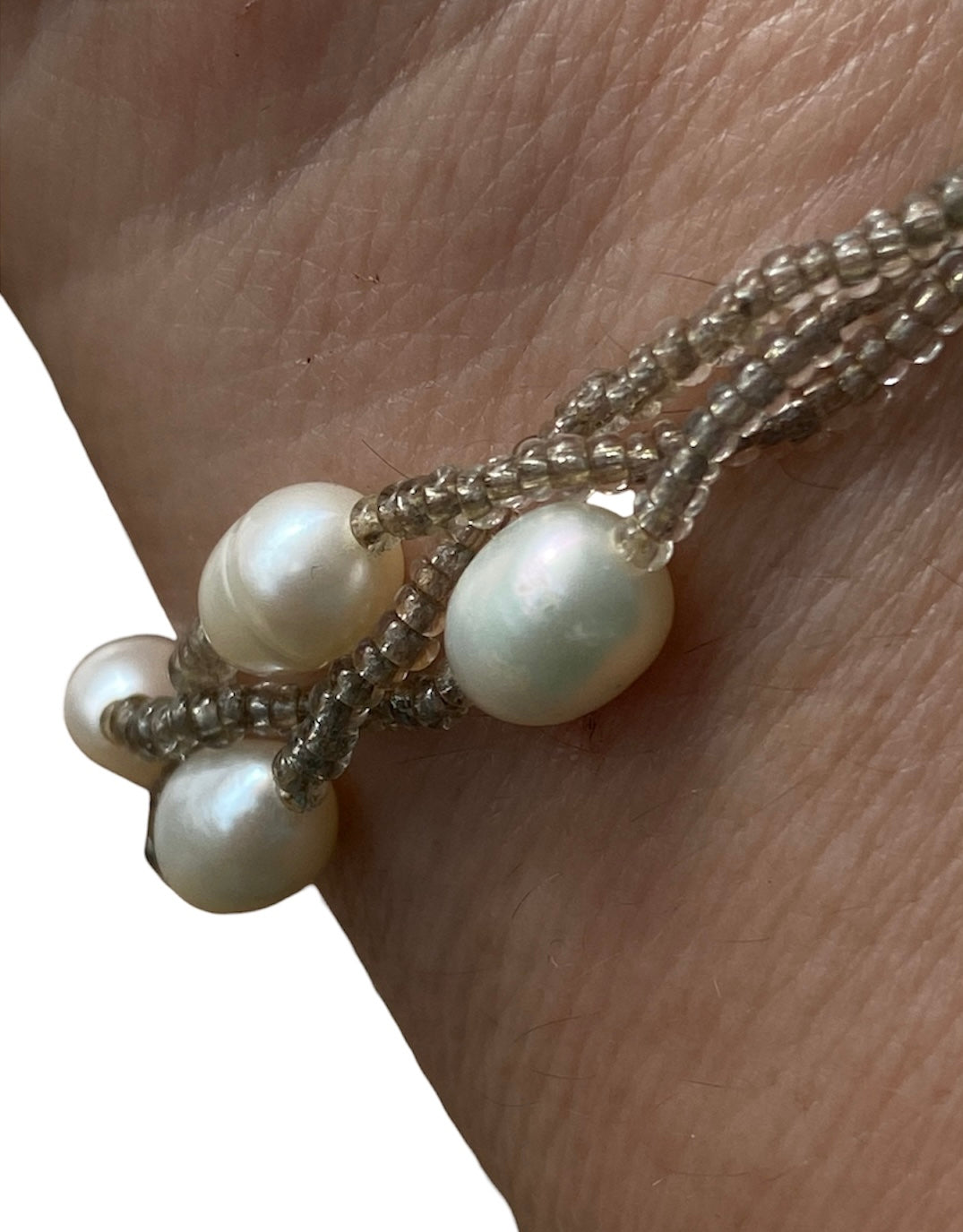 Vintage Freshwater Pearl Bracelet Multi Strand Beaded Design