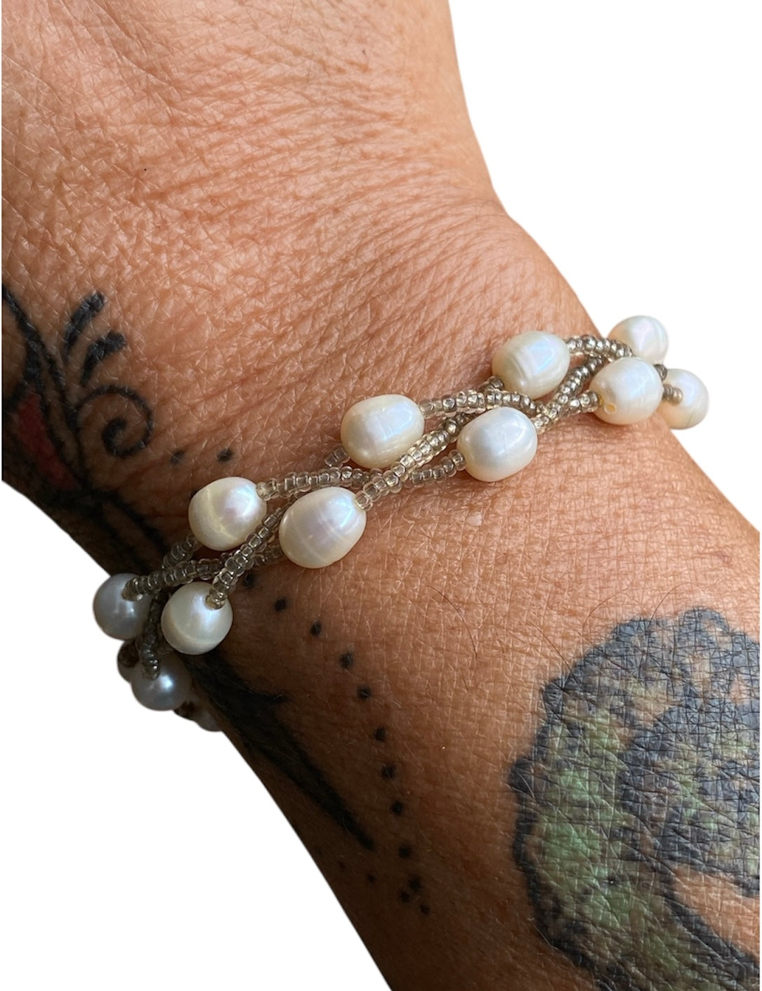 Vintage Freshwater Pearl Bracelet Multi Strand Beaded Design