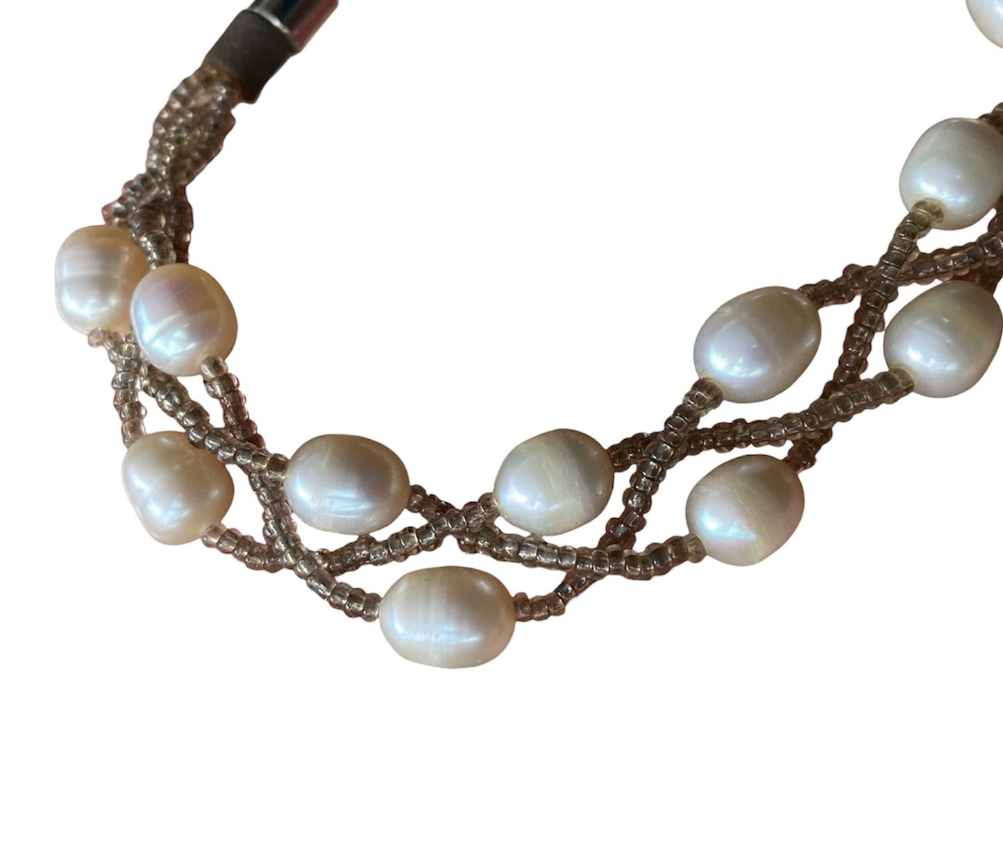 Vintage Freshwater Pearl Bracelet Multi Strand Beaded Design