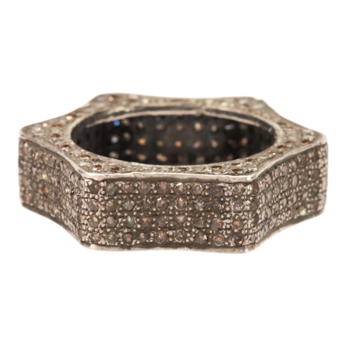Marcasite Silver, hexagonal Ring