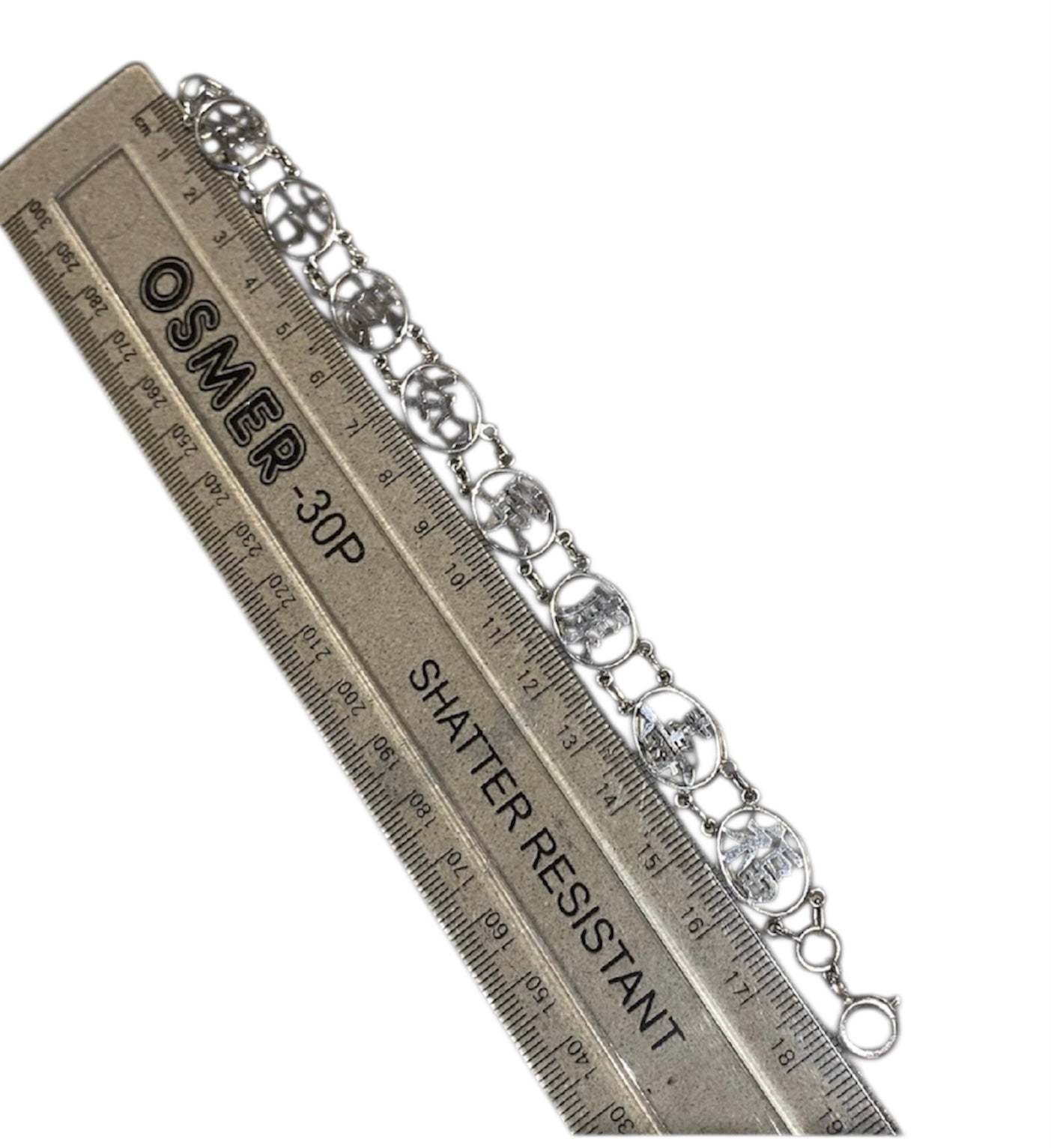 Antique Chinese Sterling Silver Bracelet 8 Auspicious Symbols (c.1900–1930)