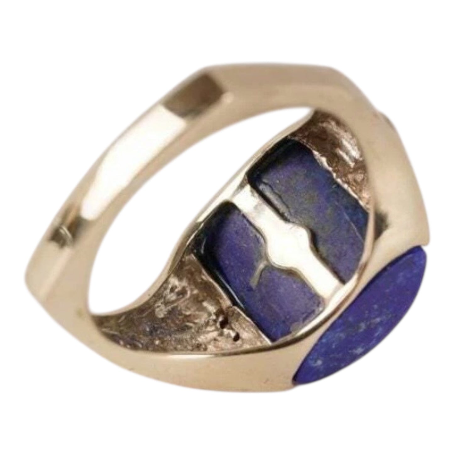 14K White Gold Lapis Lazuli & Diamond Statement Ring