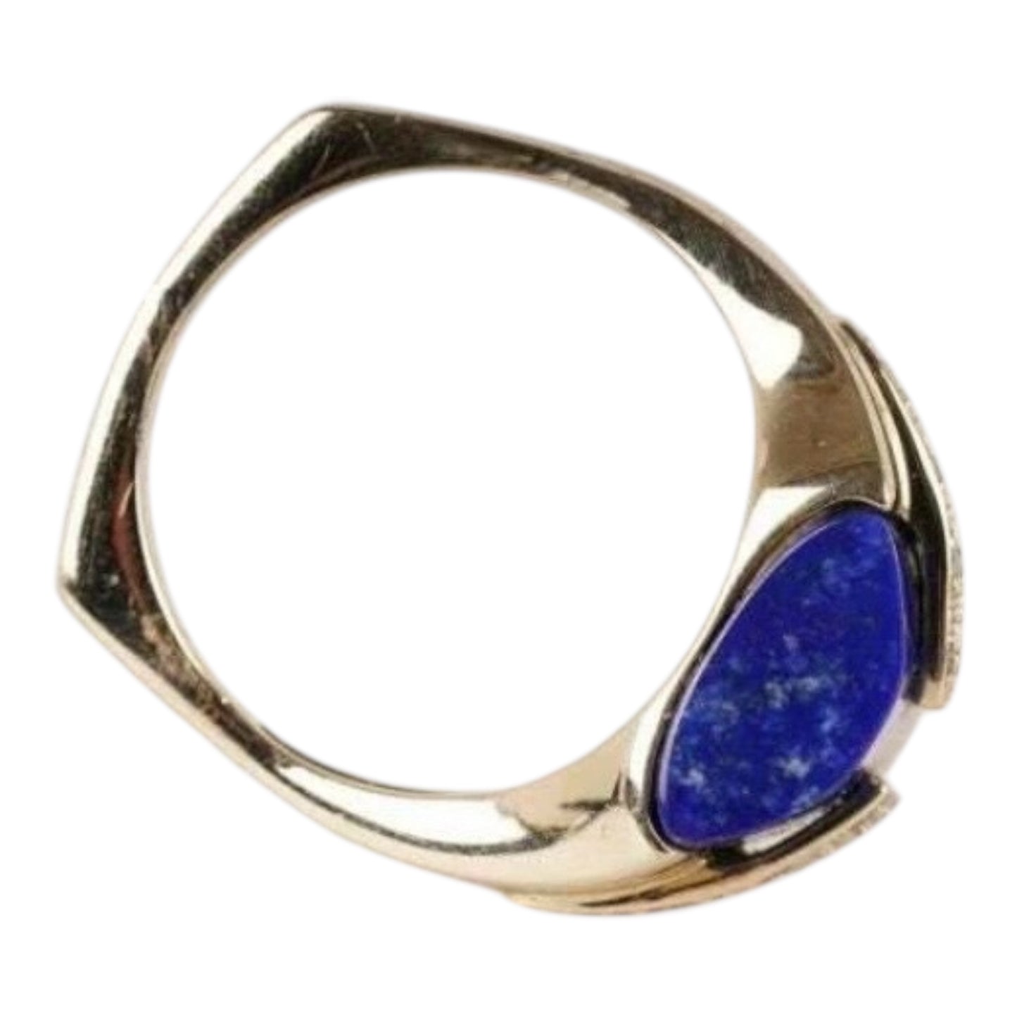 14K White Gold Lapis Lazuli & Diamond Statement Ring