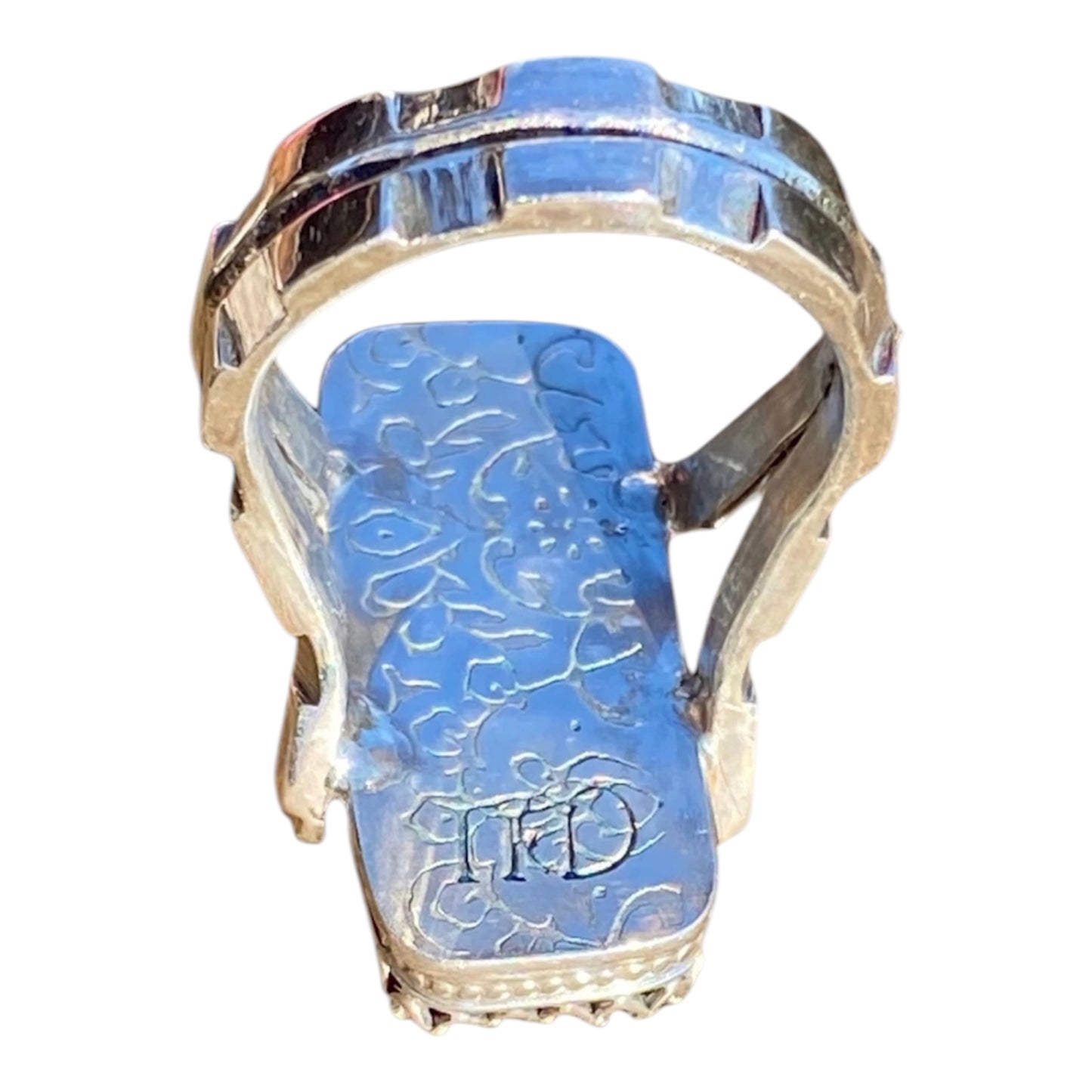 Handmade Boulder Opal Ring in Vintage Sterling Silver – Size 8