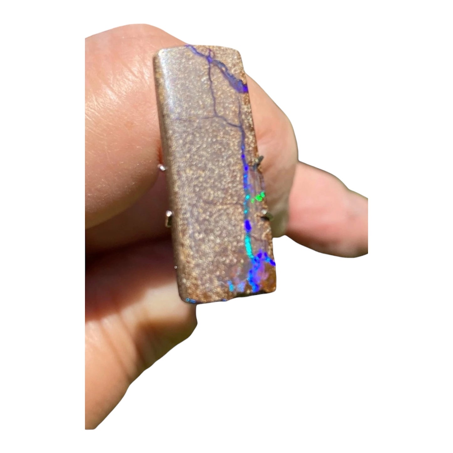 Handmade Boulder Opal Ring in Vintage Sterling Silver – Size 8