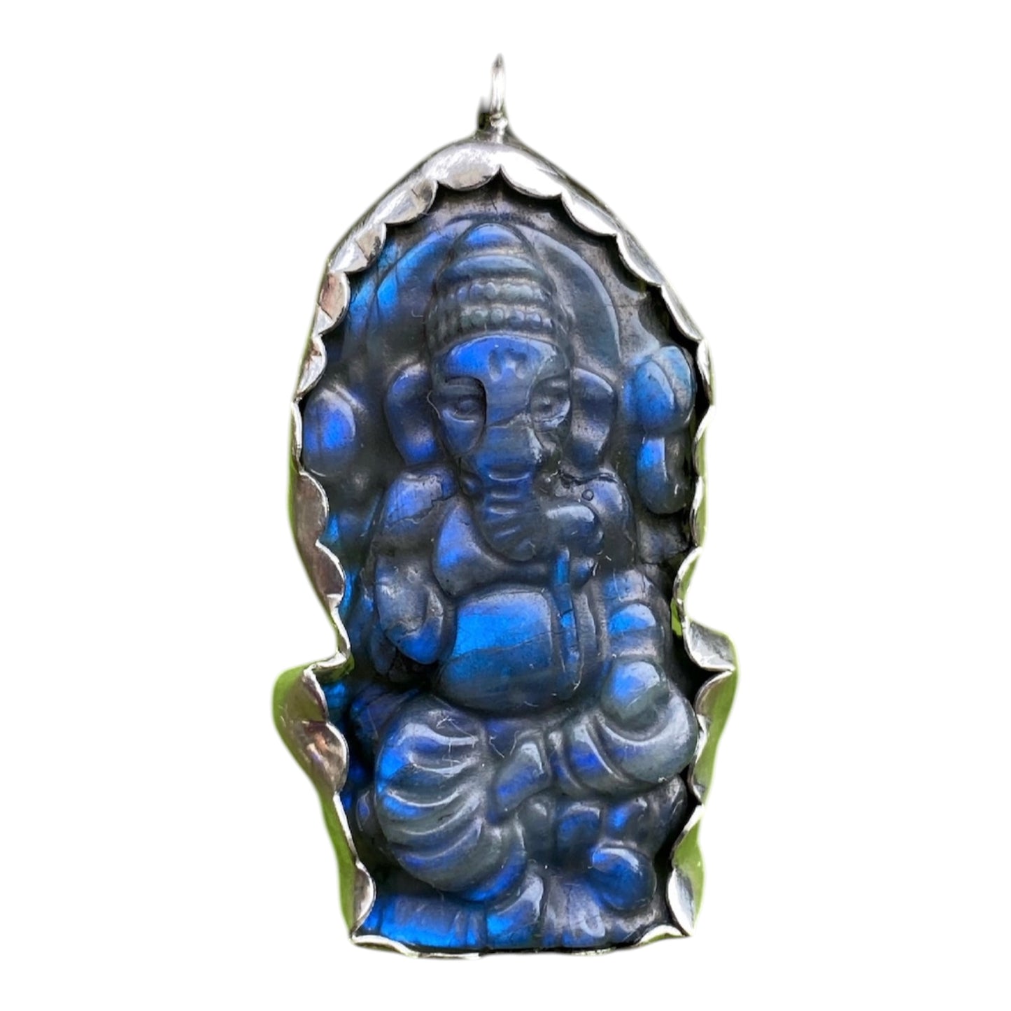 Handcrafted Ganesh Labradorite Pendant in Sterling Silver sold