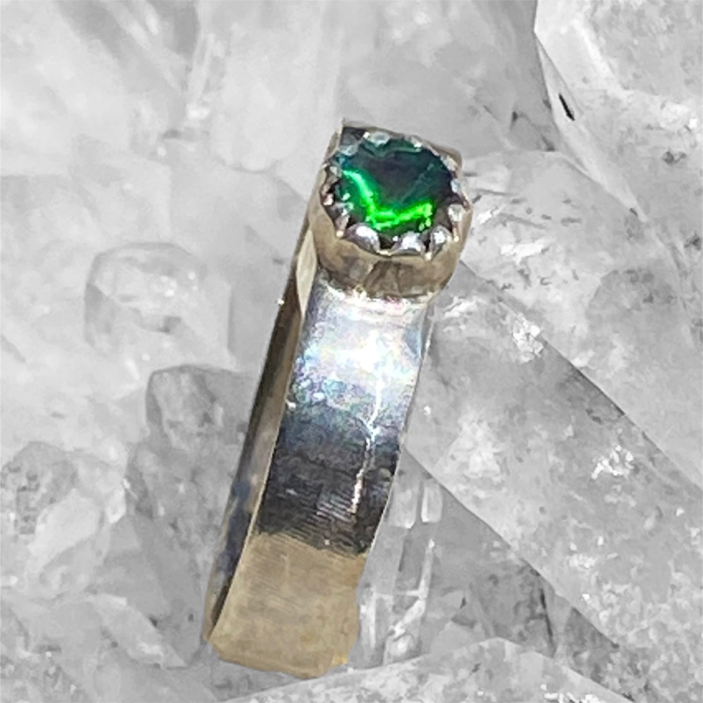 Handmade Queensland Boulder Opal Ring – Sterling Silver Natural Australian Opal (0.30ct)
